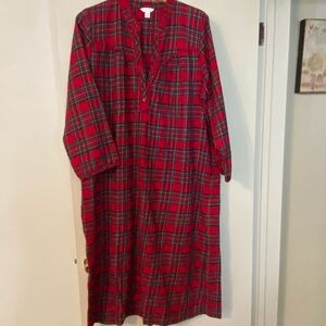 Red Plaid Flannel Nightgown/Ebenezer Scrooge Costume